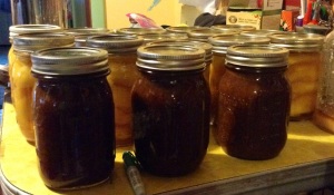 Canned peaches and peach butter.  2014.